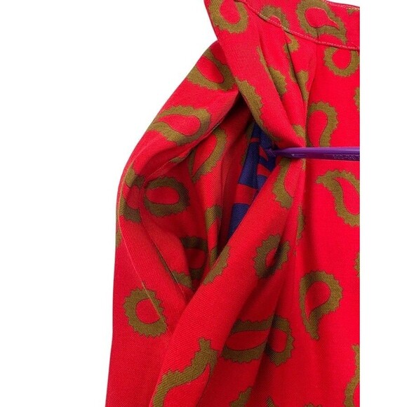 VTG Janet Maffei Pleated Midi Skirt Lightweight Bold Paisley Maximalist 14 - Picture 4 of 12